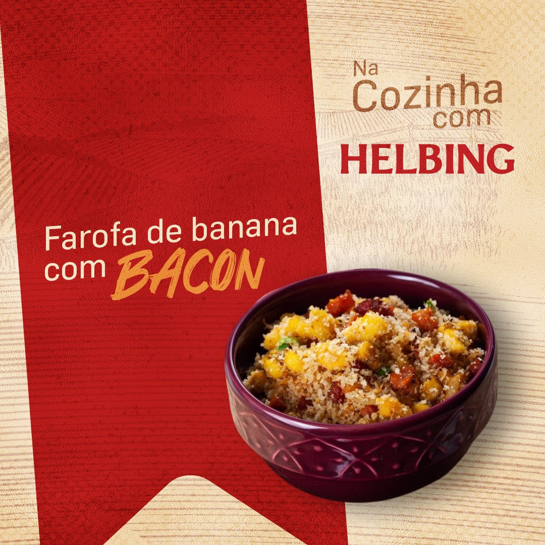 Farofa de banana com BACON frigorífico helbing farofa de banana com bacon